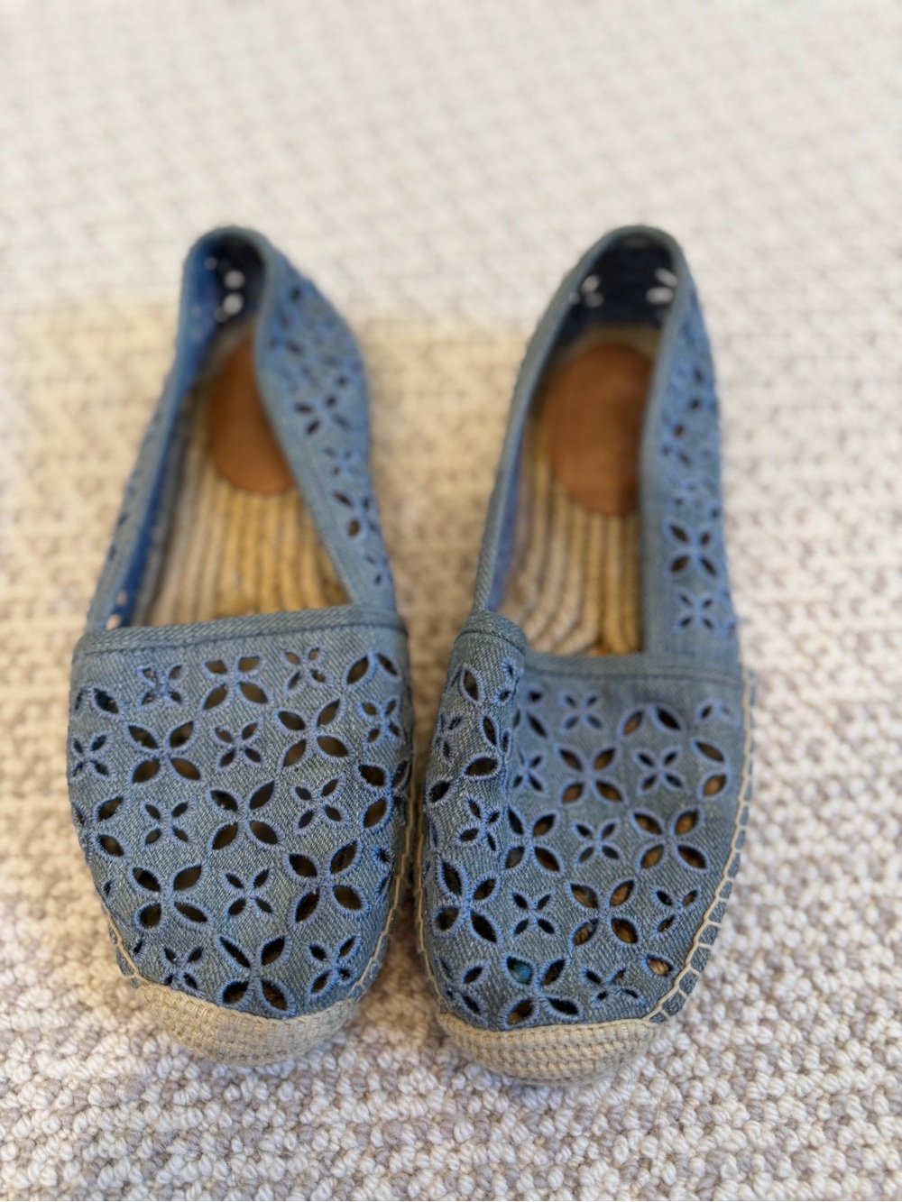 Women’s Michael Kors Blue Floral Cutout Espadrille Flats